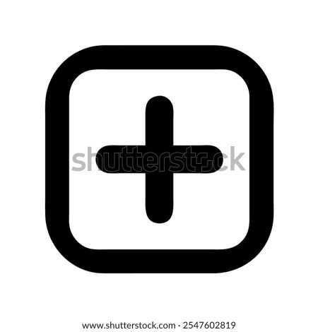 Minimalist plus sign icon, representing addition or positivity.