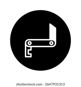 Design minimalista de ícone de faca de bolso representando utilidade e prontidão para aventuras ao ar livre e tarefas diárias