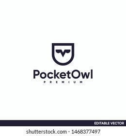 Minimalist Pocket Owl Logo Design