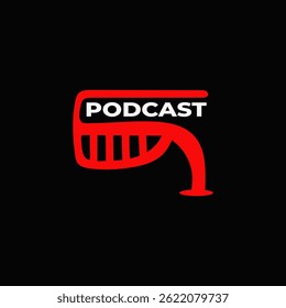 Design minimalista do logotipo do podcast para diálogo e comunicação elegante