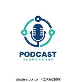 Un vector de logotipo de podcast minimalista