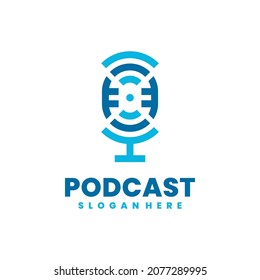 A minimalist podcast logo vector