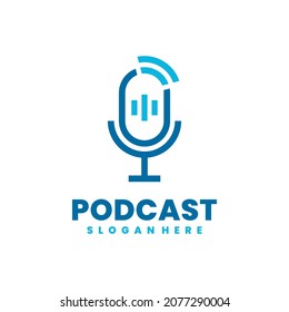 Un vector de logotipo de podcast minimalista