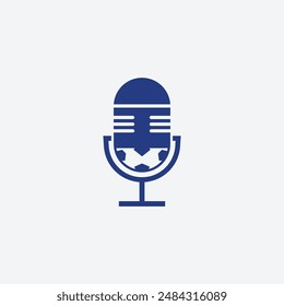 Minimalist Podcast Soccer Logo Icon Vector