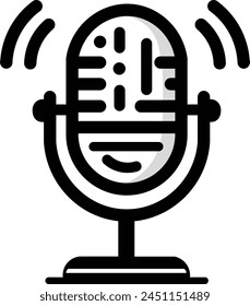 Minimalist podcast style microphone illustration