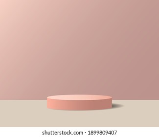 Minimalist podium and scene with 3d vector rendering with pink abstract background composition, 3d illustration mock up of geometry platform shape scene for product display. the stage for modern award