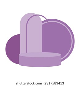 Minimalist Podium Stage illustration With Pastel Color. Aesthetic Podium Stage Illustration for Stage showcase, product display presentation.