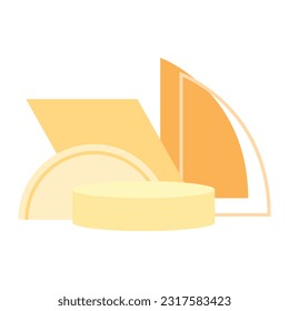 Minimalist Podium Stage illustration With Pastel Color. Aesthetic Podium Stage Illustration for Stage showcase, product display presentation.