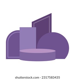 Minimalist Podium Stage illustration With Pastel Color. Aesthetic Podium Stage Illustration for Stage showcase, product display presentation.