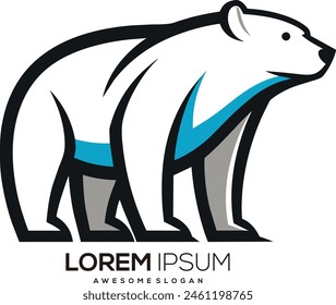 minimalist Polar Bear logo vector art illustration with a Polar Bear icon logo