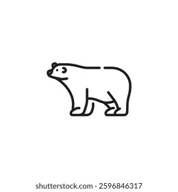 Minimalist polar bear outline icon Vector