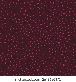 Minimalist polka dot companion pattern with soft pink hand sketched circles over rich wine red base