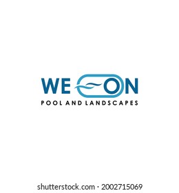 Minimalist Pool and Landscape Logo Design