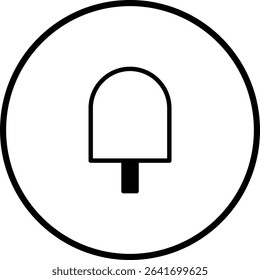 Minimalist Popsicle Icon in Circle: A simple and clean illustration design