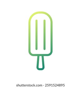 Minimalist Popsicle Icon Green Gradient Design