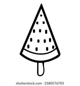 Minimalist Popsicle Silhouette and Line Art