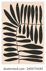 Minimalist poster with abstract art botanical composition