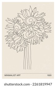 Minimalistisches Poster mit abstrakter Kunstblattzusammensetzung