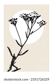 Afiche minimalista con composición de hoja de arte abstracto
