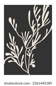 Afiche minimalista con composición de hoja de arte abstracto