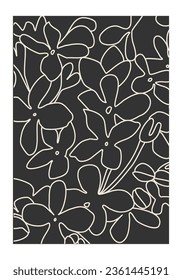 Afiche minimalista con composición de hoja de arte abstracto