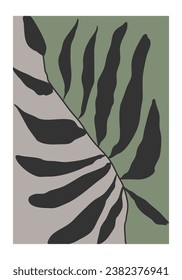 Afiche minimalista con composición de hoja de arte abstracto