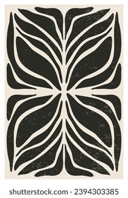 Afiche minimalista con composición de hoja de arte abstracto