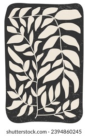 Afiche minimalista con composición de hoja de arte abstracto