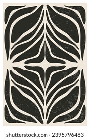 Afiche minimalista con composición de hoja de arte abstracto