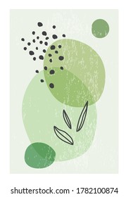 Minimalist poster with abstract organic shapes composition in trendy contemporary collage style, can be used for wall art decoration, postcard, cover design