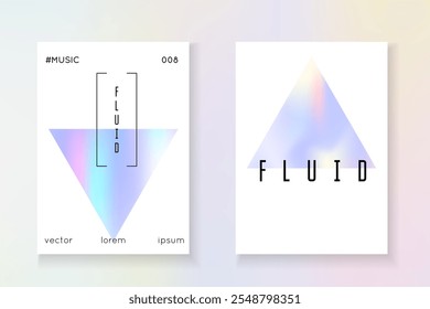 Minimalist Poster. Chrome Design. Isolated Prism Backdrop. Rainbow Texture. Color Presentation. Violet Geometry Label. Digital Vector. Pink Minimalist Poster