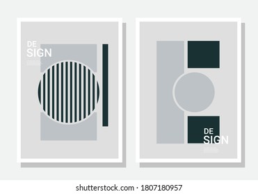 Diseño de afiches minimalista compuesto de formas geométricas abstractas en un estilo de collage contemporáneo a la moda. Ilustración vectorial para coberturas, colgamientos de paredes, libros, historias en medios sociales, Pag etc.