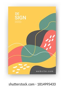 Minimalist poster design with composition of abstract organic shapes in a trendy contemporary collage style. Vector Illustration for Covers, wall hangings, books, social media stories, Pag etc.