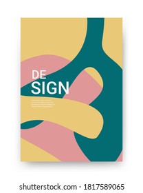 Minimalistisches Plakatdesign mit der Komposition abstrakter organischer Formen in einem modernen Collage Stil. Vektorgrafik für Umschläge, Wandaufhängungen, Bücher, Social-Media-Geschichten, Pag etc.