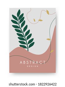 Minimalist poster design with composition of abstract organic shapes in a trendy contemporary collage style. Vector Illustration for Covers, books, social media stories, Pag etc.