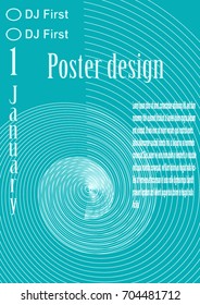 Minimalist poster design. Futuristic colored geometric background