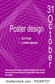 Minimalist poster design. Futuristic colored geometric background
