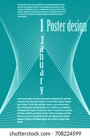 Minimalist poster design. Futuristic colored geometric background