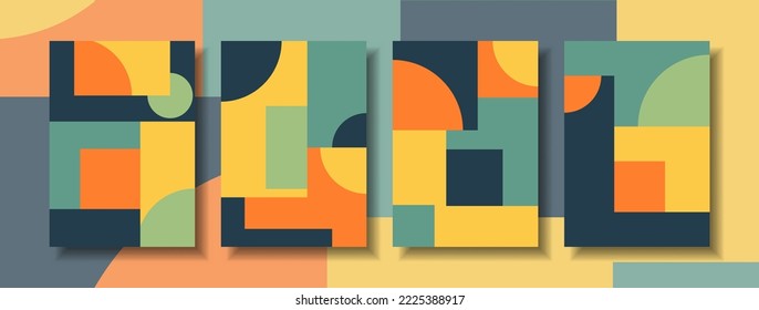 Minimalist poster modern color background and abstract cover geometric shape