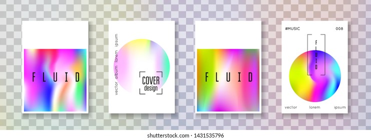 Minimalist poster set. Abstract backgrounds. Neon minimalist poster with gradient mesh. 90s, 80s retro style. Iridescent graphic template for brochure, banner, wallpaper, mobile screen