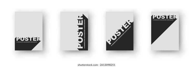 Minimalist poster text with two-color shadows. Bold shadow typography style