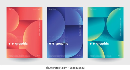 Minimalist posters set and gradient shape patterns  Eps10 vector 