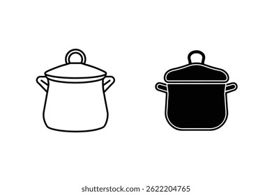 Minimalist Pot Line Art For Kitchenware Design And Culinary Illustrations With Cooking Utensil