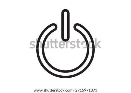 Minimalist power button icon design for technology and devices