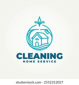 minimalist power and soft wash house cleaning service line art icon logo vector illustration design