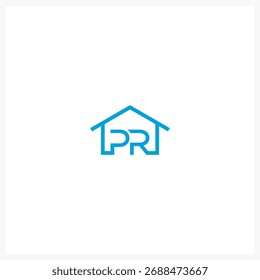 Minimalista PR House Monogram Real Estate Diseño de Logo