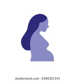 Minimalist Pregnant Woman Silhouette with Baby Bump