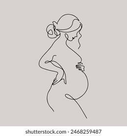 Minimalist Pregnant women illustration art