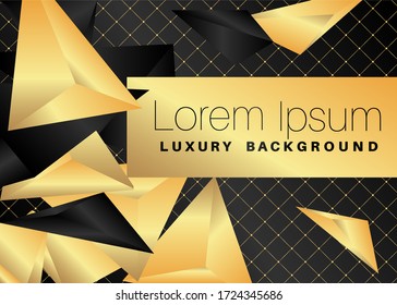 Minimalist premium exclusive background. Vector luxury backdrop with golden gradient geometric elements.