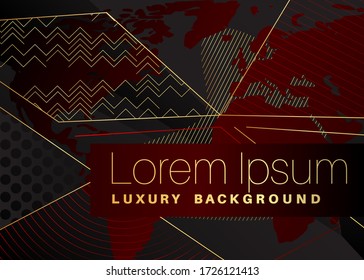 Minimalistischer Premium-Hintergrund. Vector Luxus Gradientengeometrie Elemente mit Weltkarte.